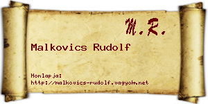 Malkovics Rudolf névjegykártya