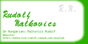 rudolf malkovics business card